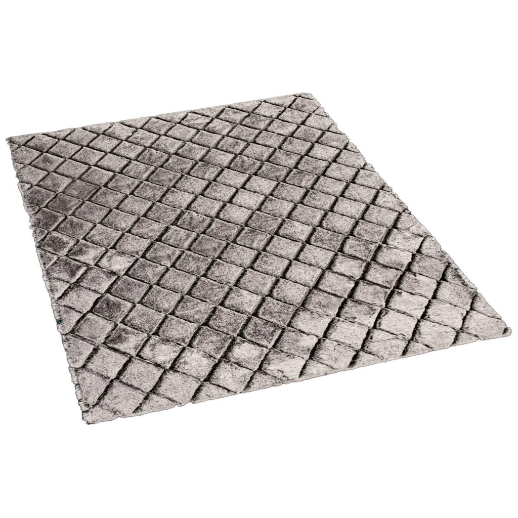 Teppich Vichy Silbergrau B/L: ca. 120x160 cm