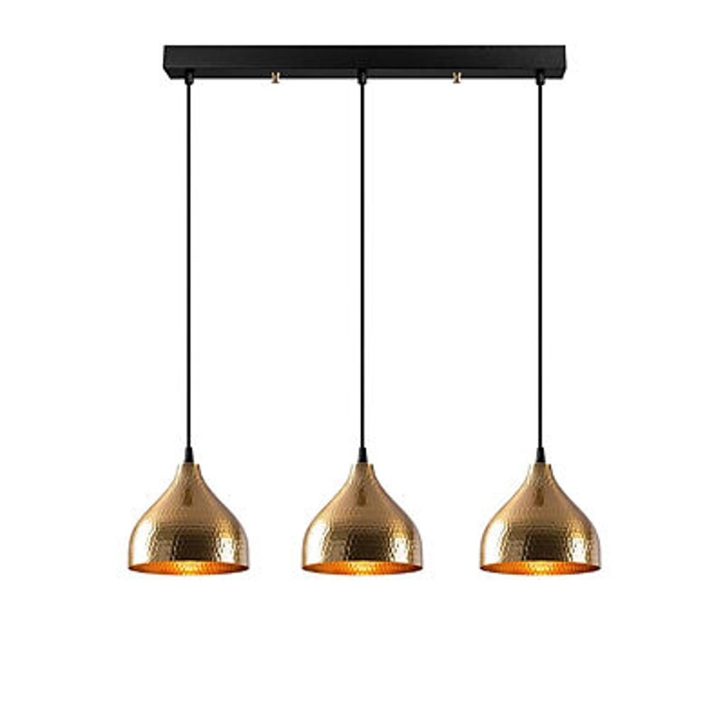 Opviq Pendelleuchte Tattoo bronze Metall B/H/T/L/D: ca. 18x114x18x68x18 cm E27 3 Brennstellen