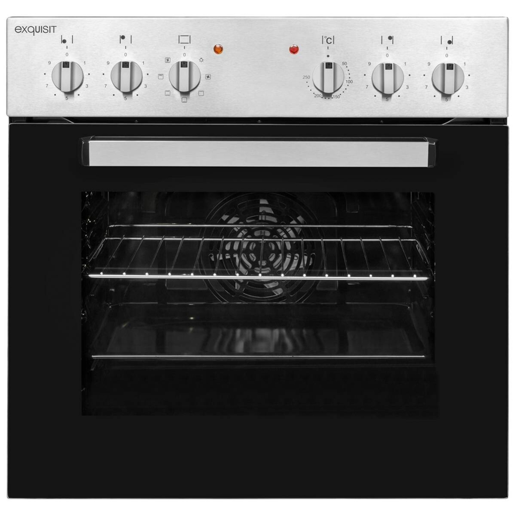 exquisit Einbauherdset EHE 156-2.1 UBZ schwarz B/H/T: ca. 59,5x59,5x53 cm