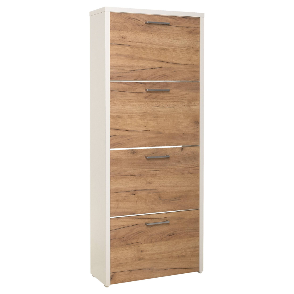 Schuhkipper Fulda 2 weiß honig Eiche Nachbildung B/H/T: ca. 61x152x25 cm