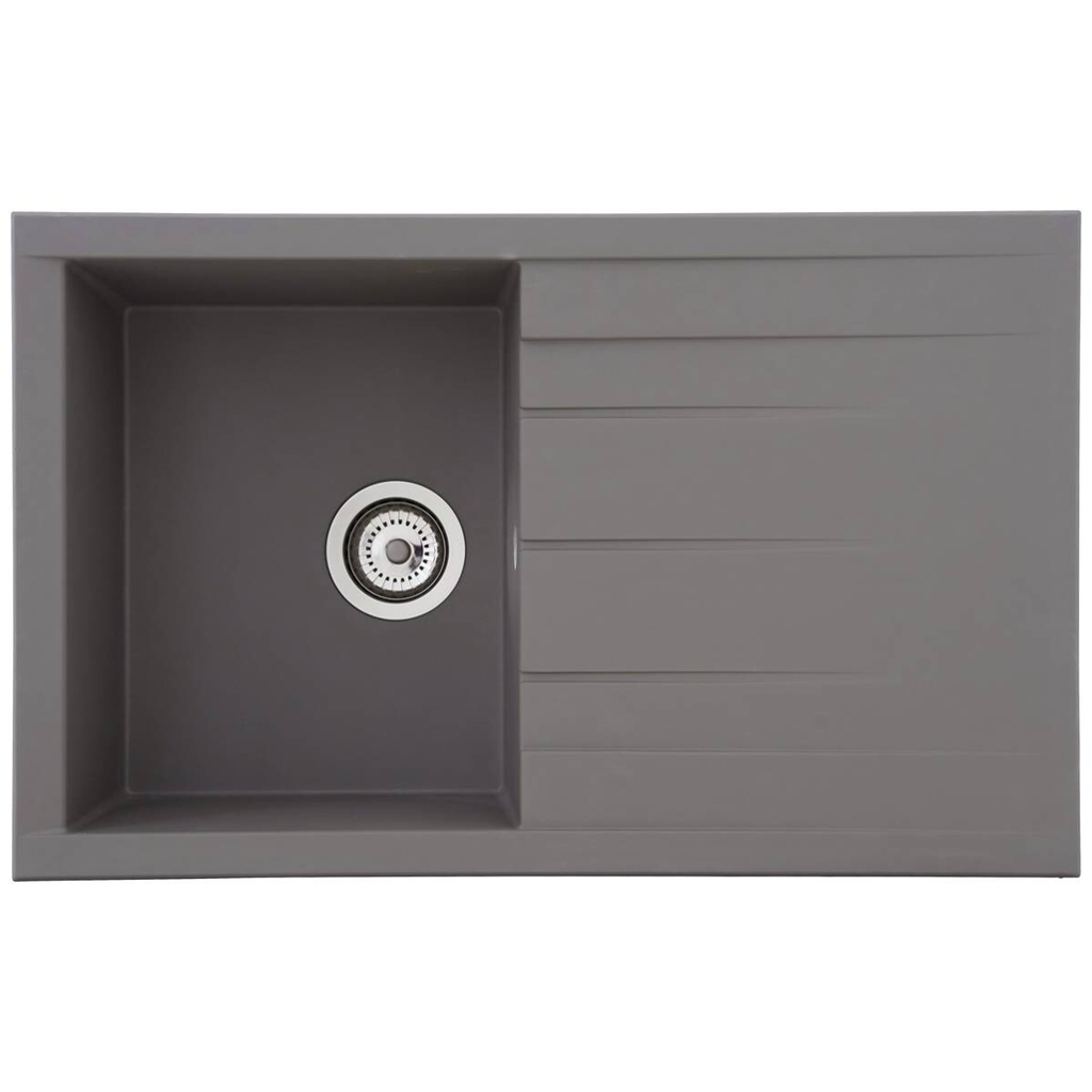 Respekta Einbauspüle Houston 80 x 50 G Beton grau Mineralite B/H/T: ca. 80x21x50 cm
