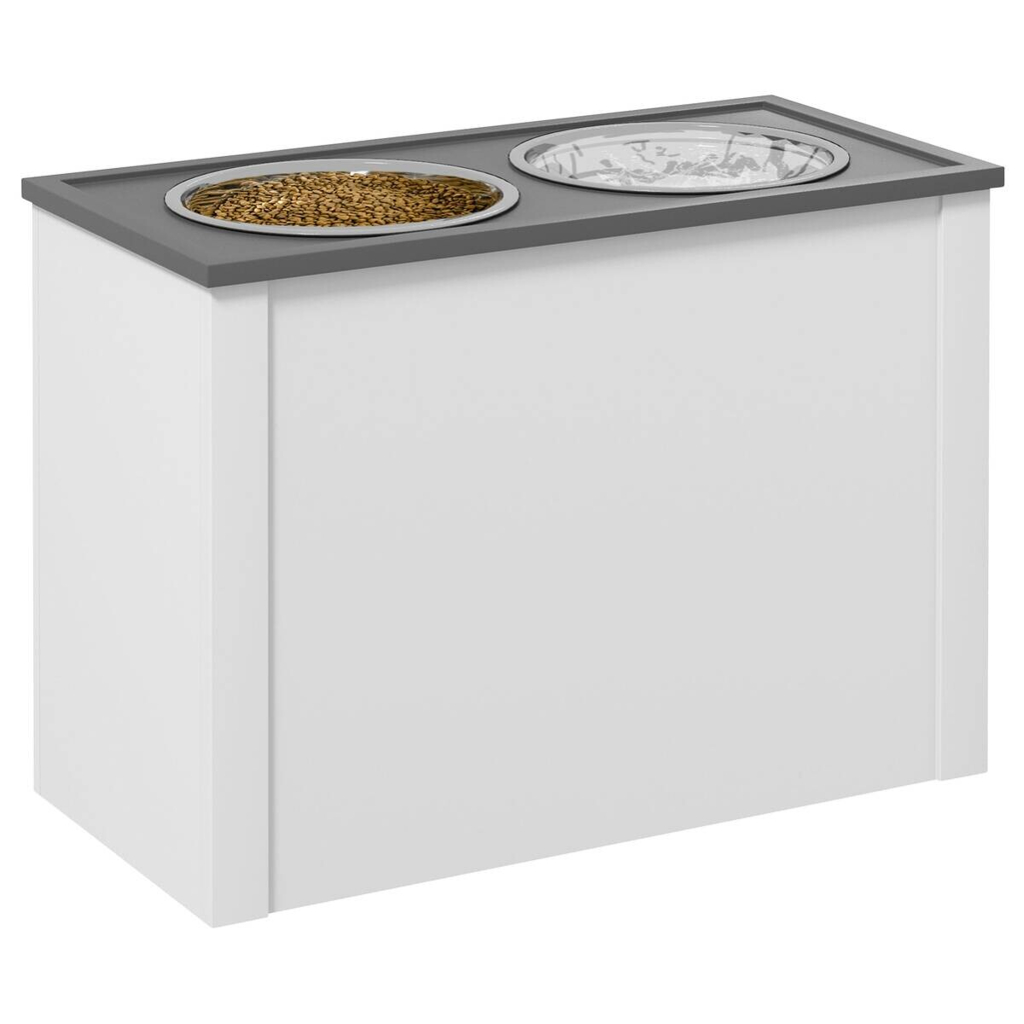 PawHut Futterstation weiß MDF B/H/L: ca. 30x42x60 cm