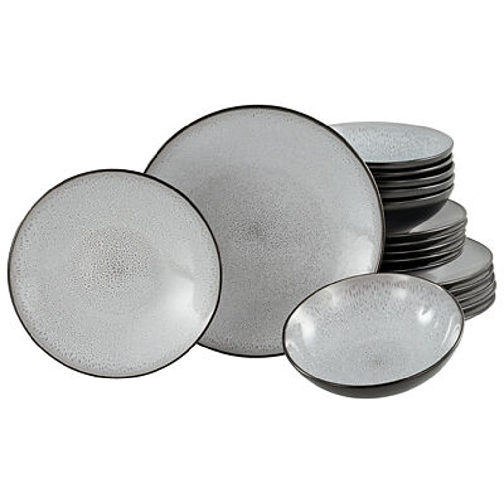 CreaTable Tafelservice Malmö grau Steinzeug 18 tlg.