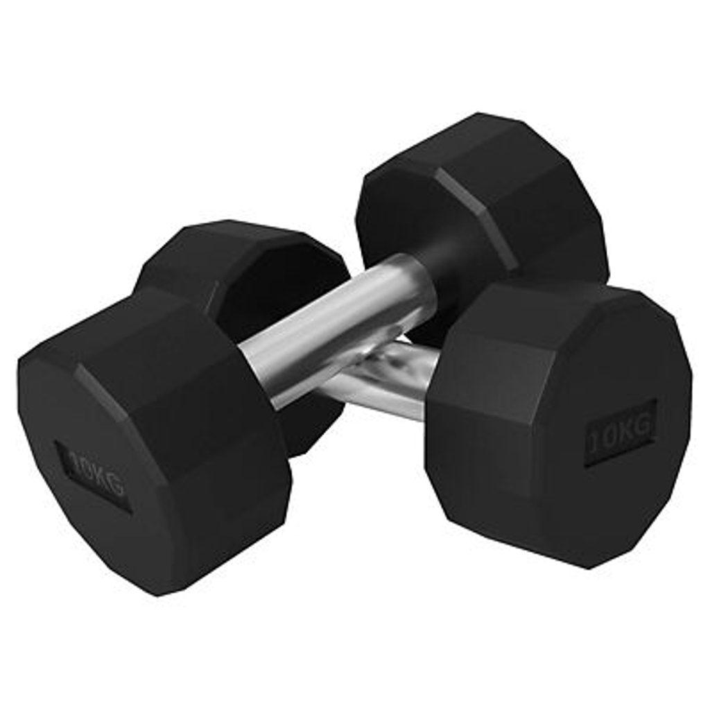 SPORTNOW Hantel schwarz Gummi B/H/L: ca. 13x13x26 cm