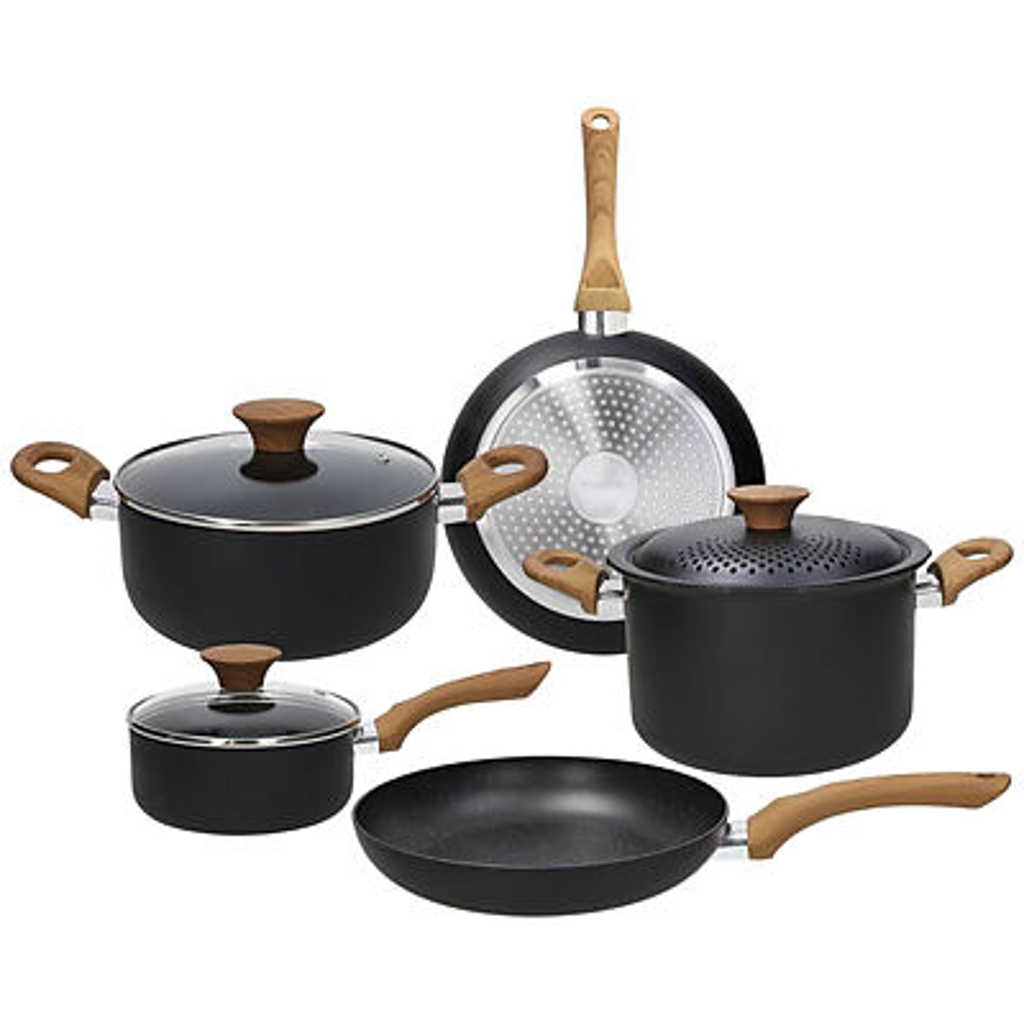 TOGNANA Topfset Grancucina Rock Wood schwarz Aluminium 8 tlg.