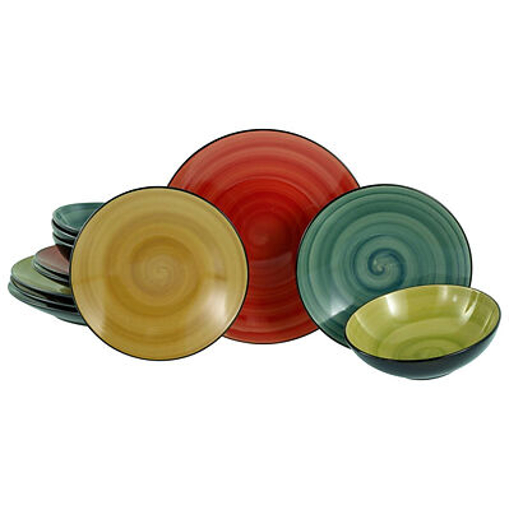 CreaTable Tafelservice Samoa bunt Steinzeug 12 tlg.