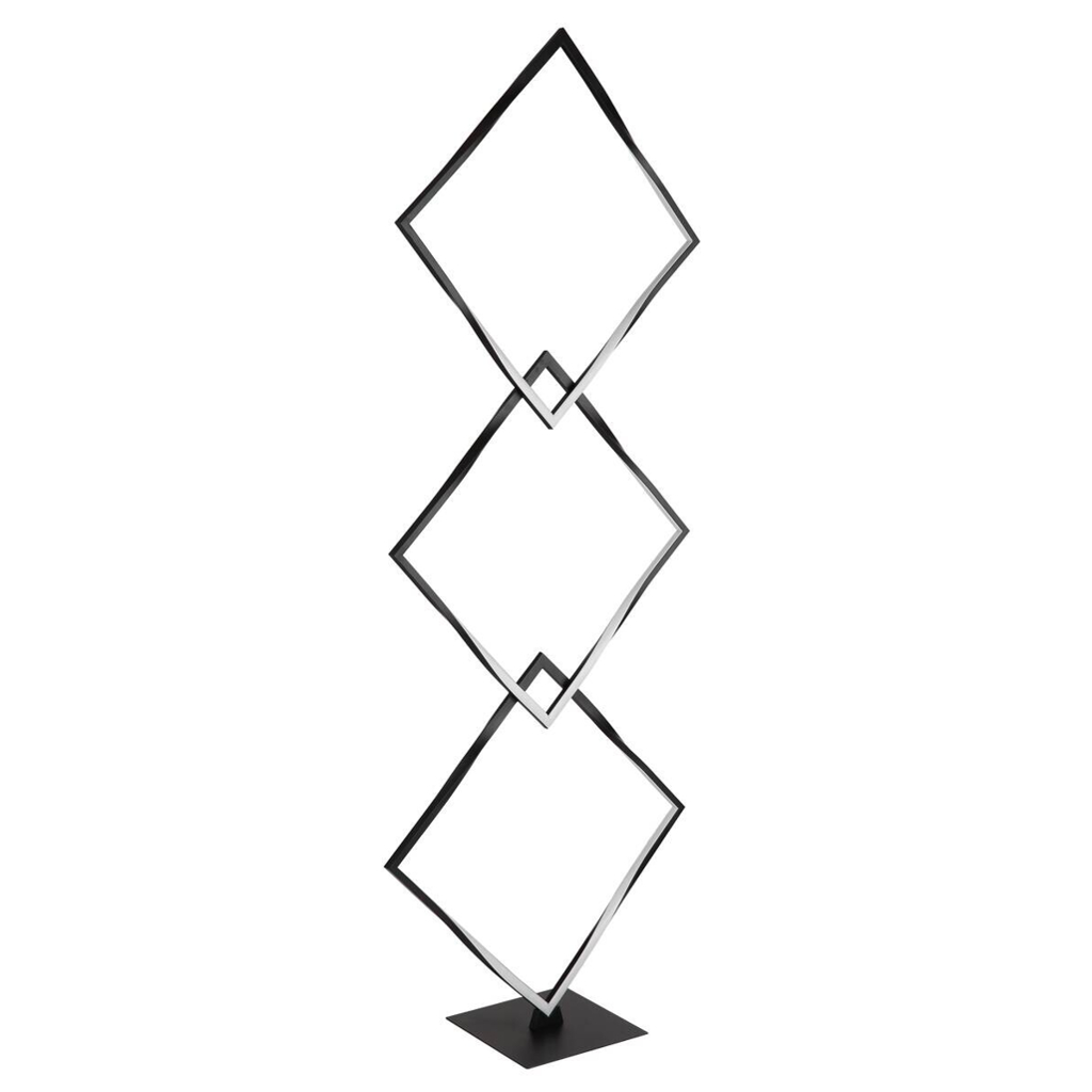 GLOBO Stehlampe schwarz Opal Metall Kunststoff Aluminium B/H/L: ca. 20x130x49 cm 1 Brennstellen