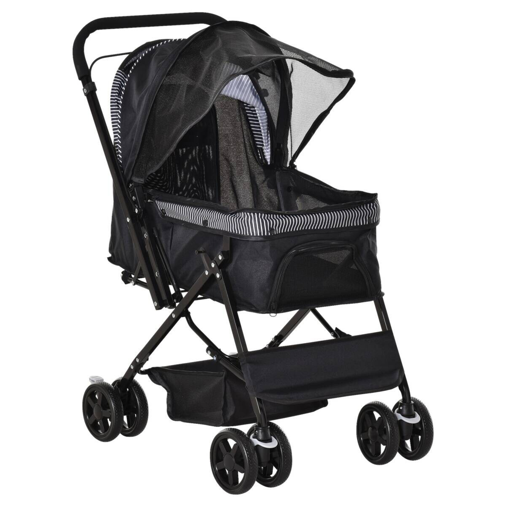 PawHut Hundebuggy schwarz Stahl B/H/L: ca. 52x95x76,5 cm