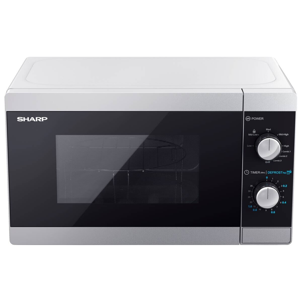 Sharp Mikrowelle mit Grill YC-MG01E-S silber Glas B/H/T: ca. 44x25,8x34,4 cm