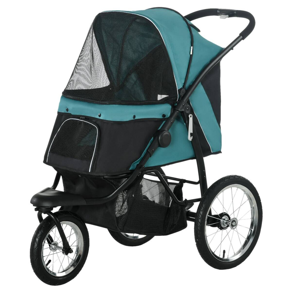 PawHut Hundebuggy dunkelgrün Polyester B/H/L: ca. 58x107x111 cm