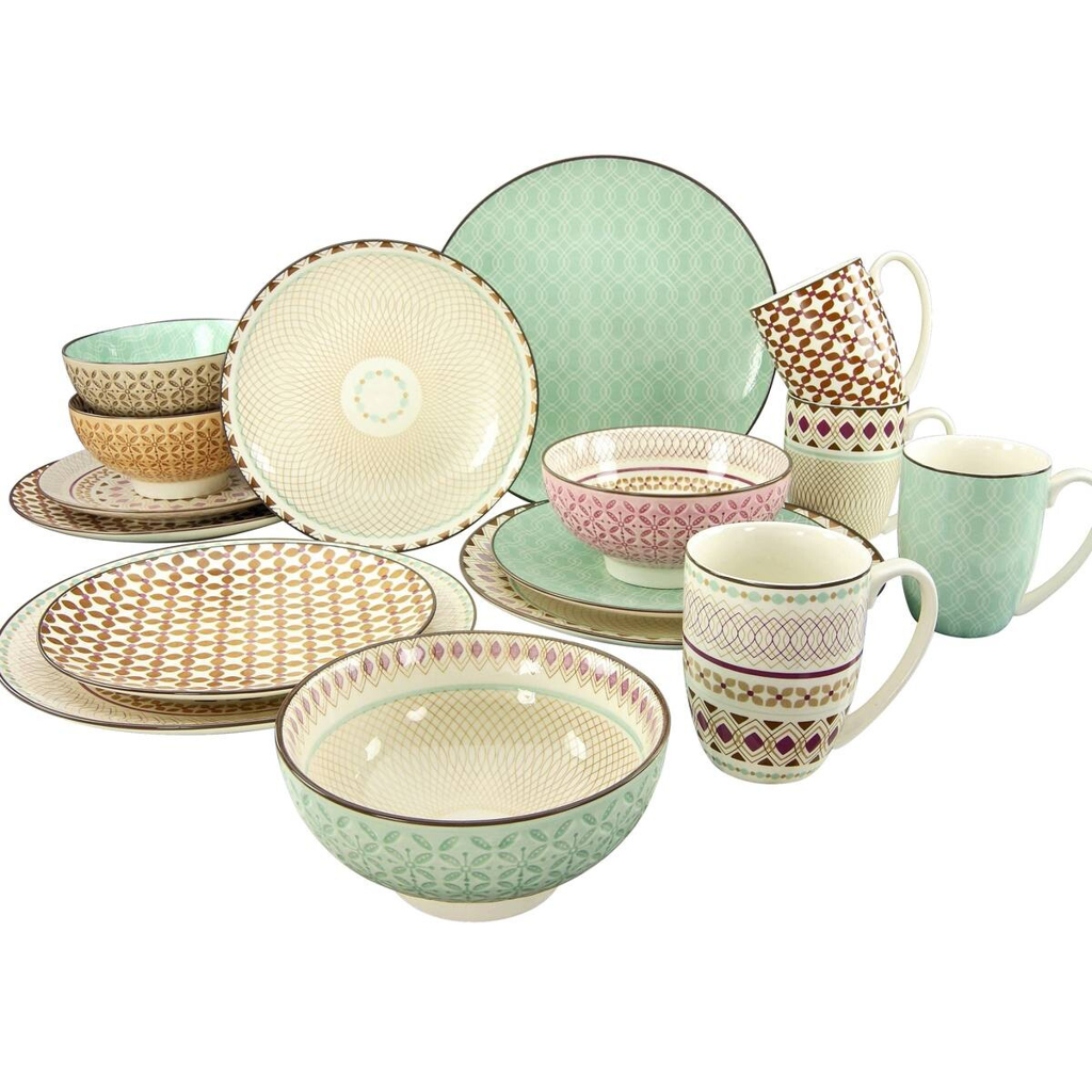 CreaTable Kombiservice Mandala multicolor Steinzeug 16 tlg.