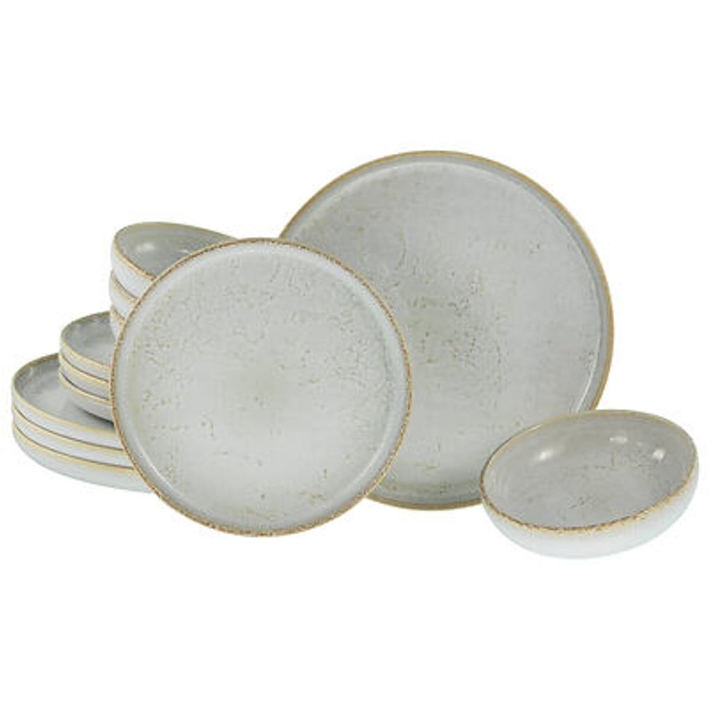 CreaTable Tafelservice Uno weiß Steinzeug 12 tlg.