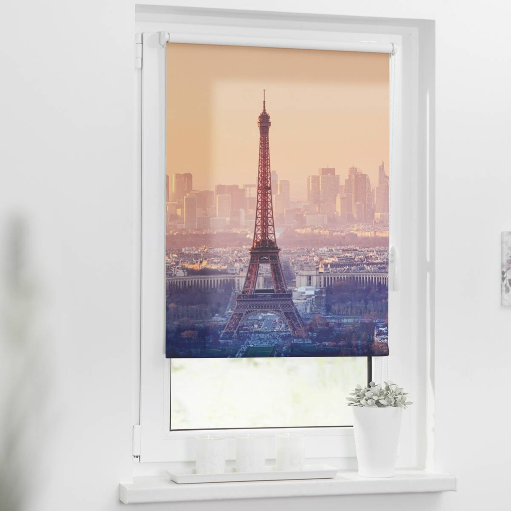 LICHTBLICK Rollo Eifelturm orange B/L: ca. 100x150 cm