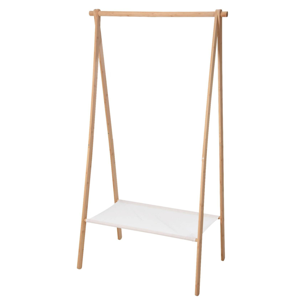 Kleiderständer weiß Bambus B/H/L: ca. 57x155x86 cm