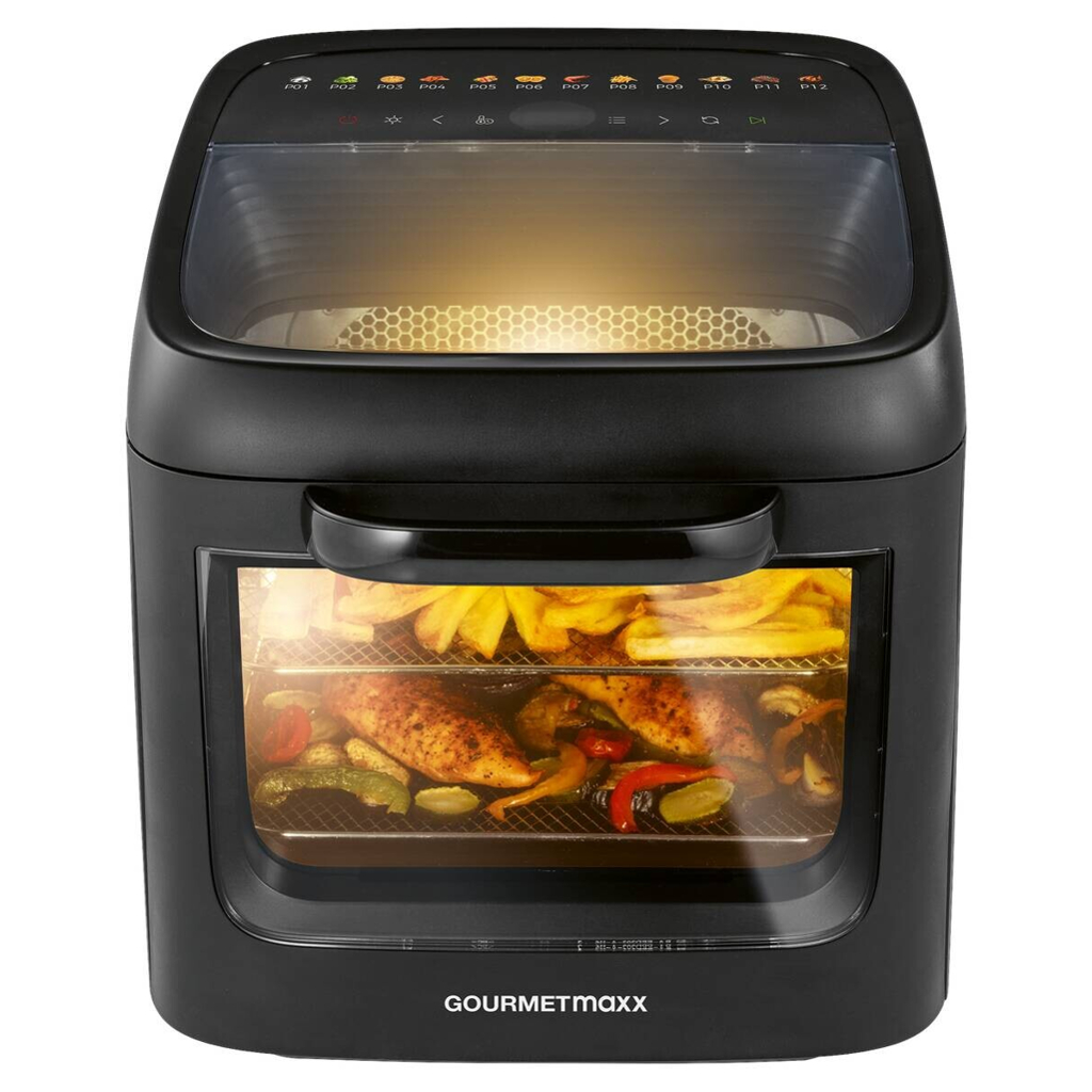 GOURMETmaxx Heißluftfritteuse 16409 schwarz Metall B/H/L: ca. 33,7x35,5x44,6 cm ca. 12,5 l