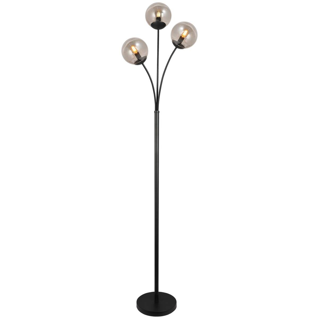 POCOline Stehlampe Space schwarz Glas B/H/T: ca. 37x180x37 cm E14 3 Brennstellen