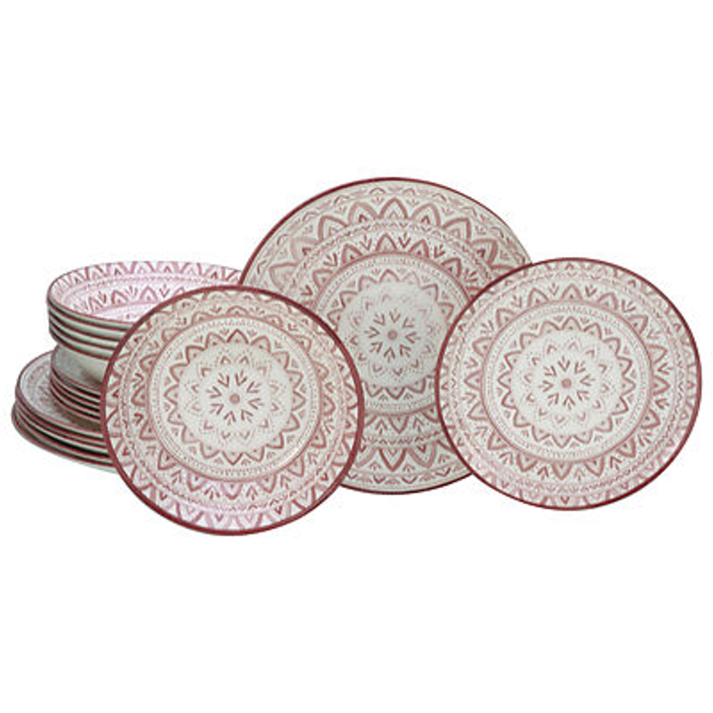 CreaTable Tafelservice Mexico rot Steingut 18 tlg.