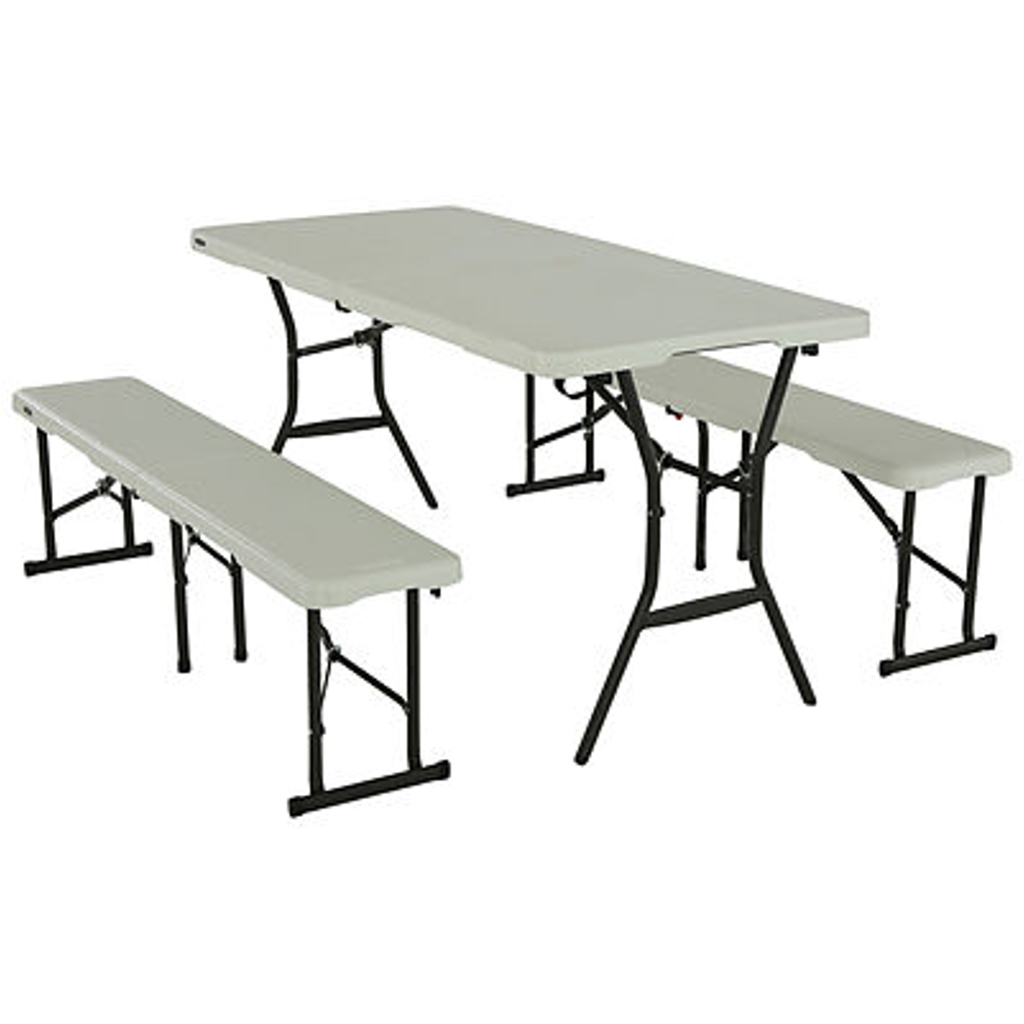 Lifetime Bierzeltgarnitur weiß Kunststoff B/H/L: ca. 182x74x76 cm