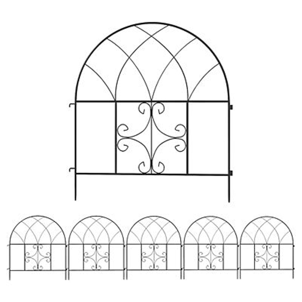 Outsunny Gartenzaun schwarz Stahl B/H/L: ca. 1x70x300 cm