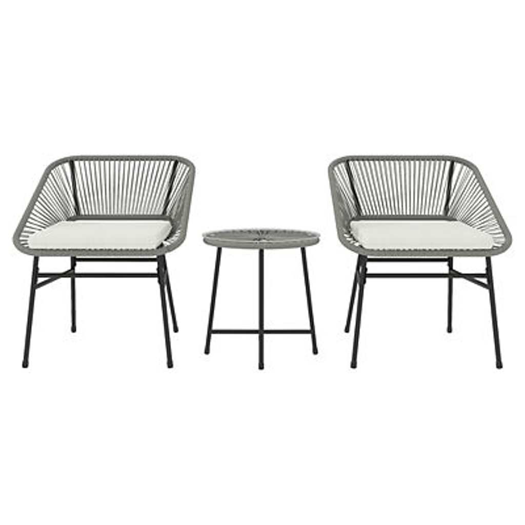 Outsunny Balkonmöbel-Set dunkelgrau Polyethylen B/H/L: ca. 63x76x65 cm