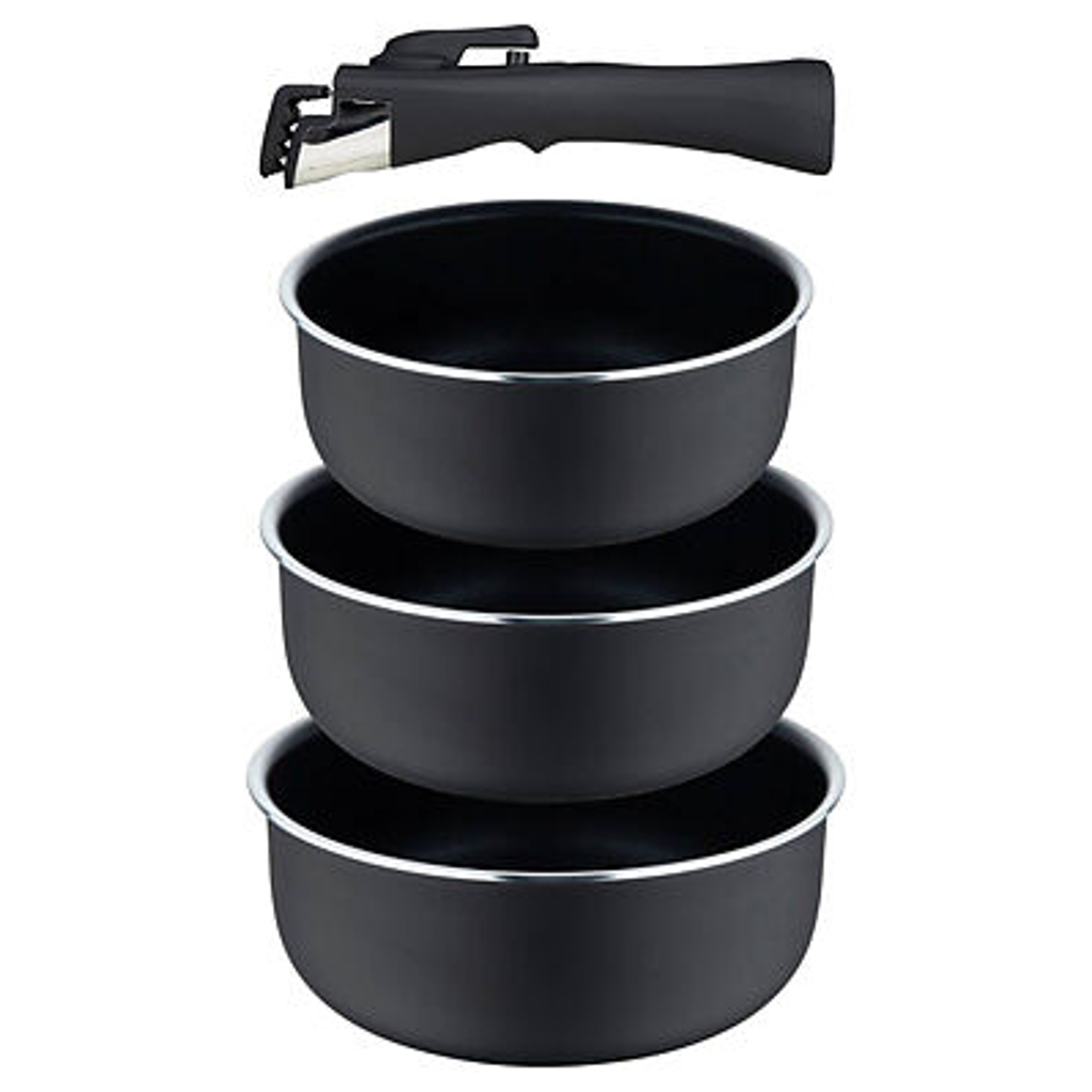 BERGNER Topfset CLICK & COOK schwarz Aluminium 4 tlg.