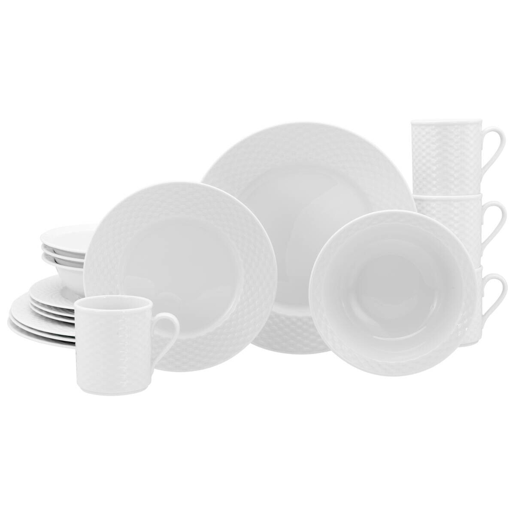 CreaTable Kombiservice Polo weiß Porzellan 16 tlg.