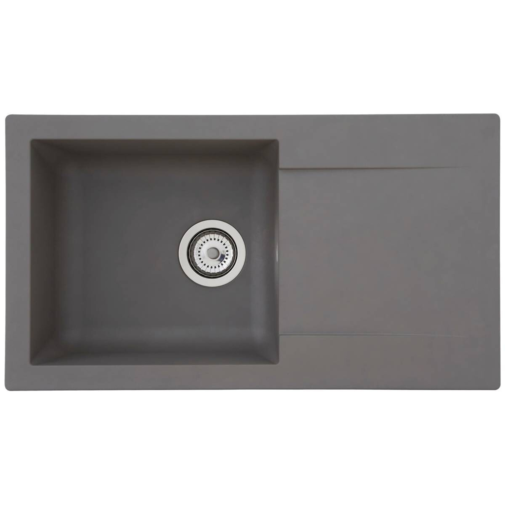 Respekta Einbauspüle Denver 78 x 44 G Beton grau Mineralite B/H/T: ca. 78x17x43,5 cm