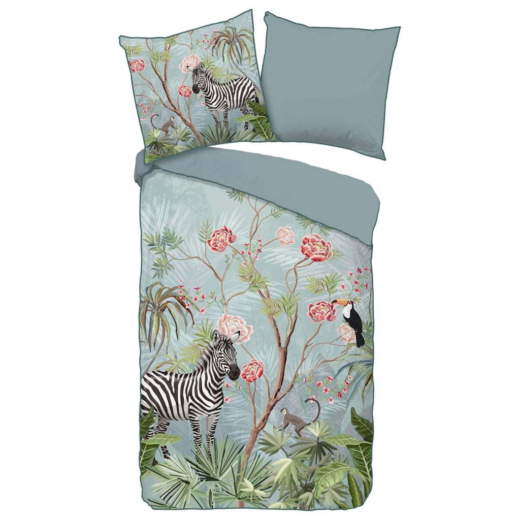Descanso Baumwoll Bettwäsche Yasmin Satin aqua 100% Baumwolle B/L: ca. 135x200 cm