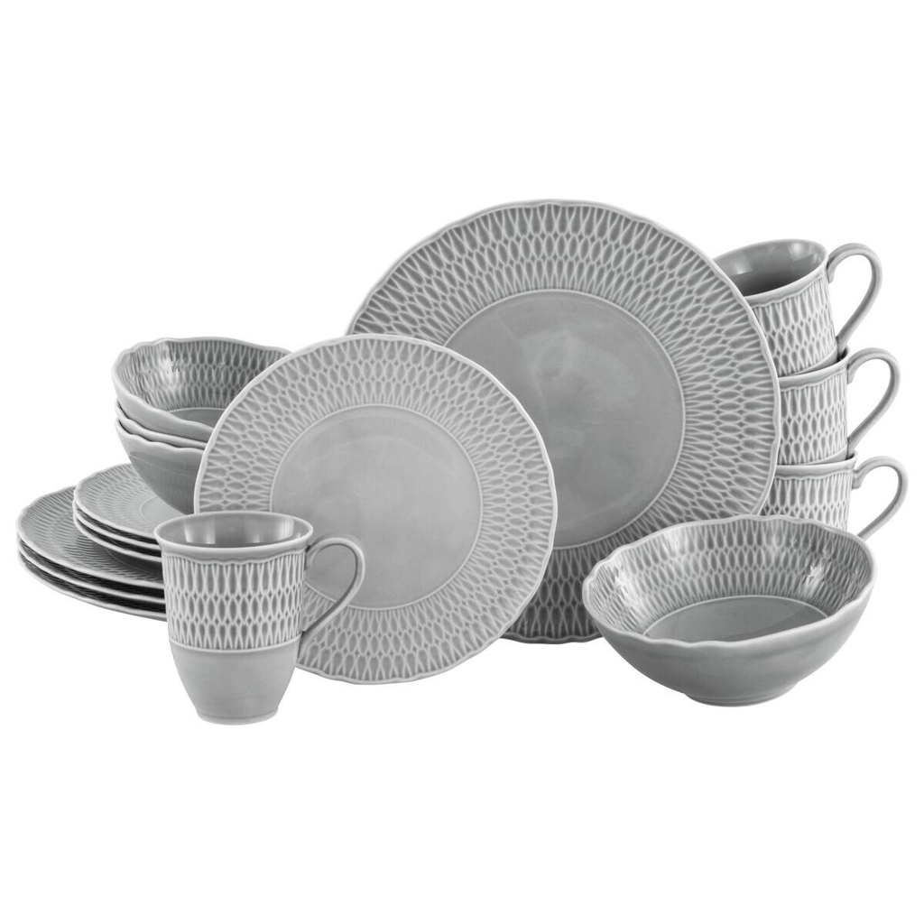CreaTable Kombiservice Sofia grau Porzellan 16 tlg.