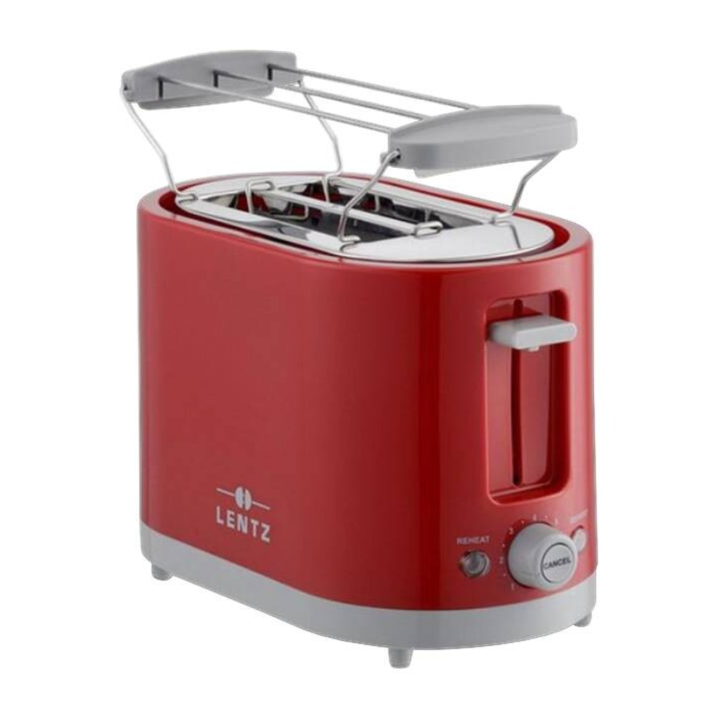 LENTZ Toaster 74272 rot/grau rot grau Edelstahl Kunststoff B/H/L: ca. 15x18x27 cm