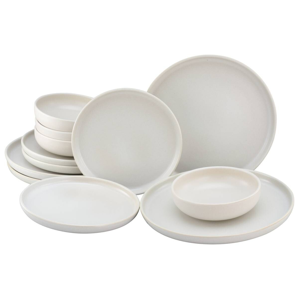 CreaTable Tafelservice Uno offwhite Steinzeug 12 tlg.