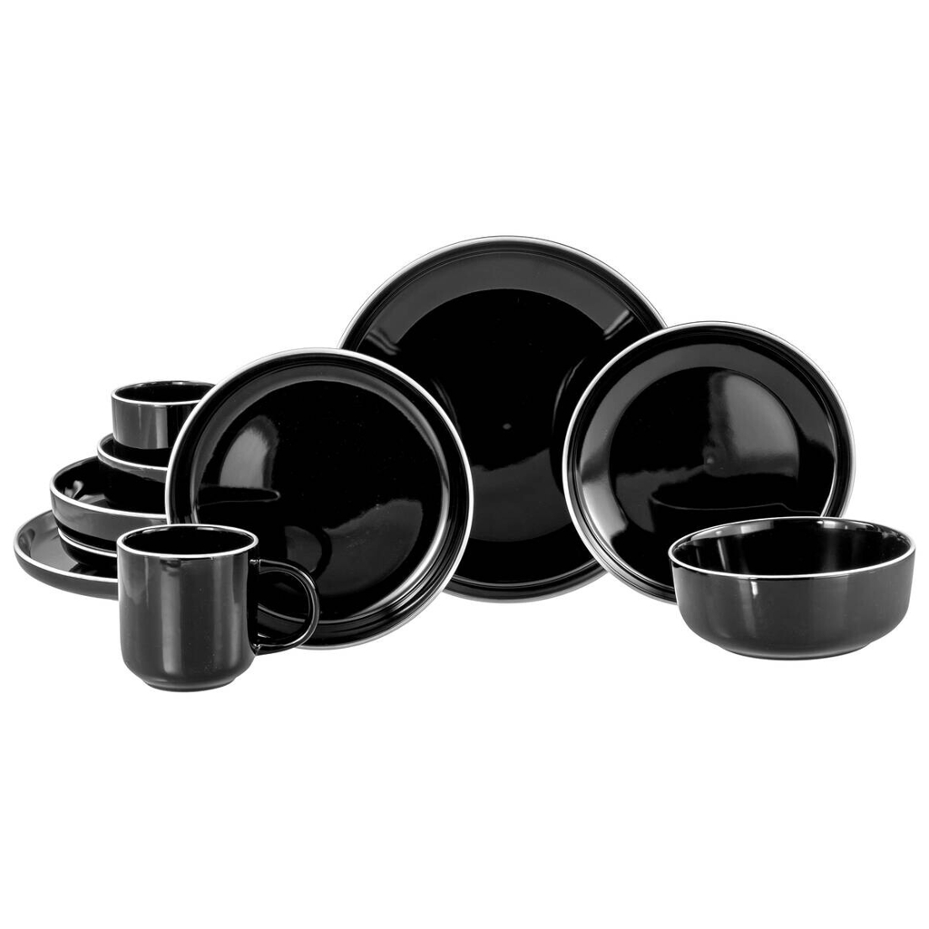 CreaTable Kombiservice Nordic Gourmet schwarz Steinzeug 10 tlg.