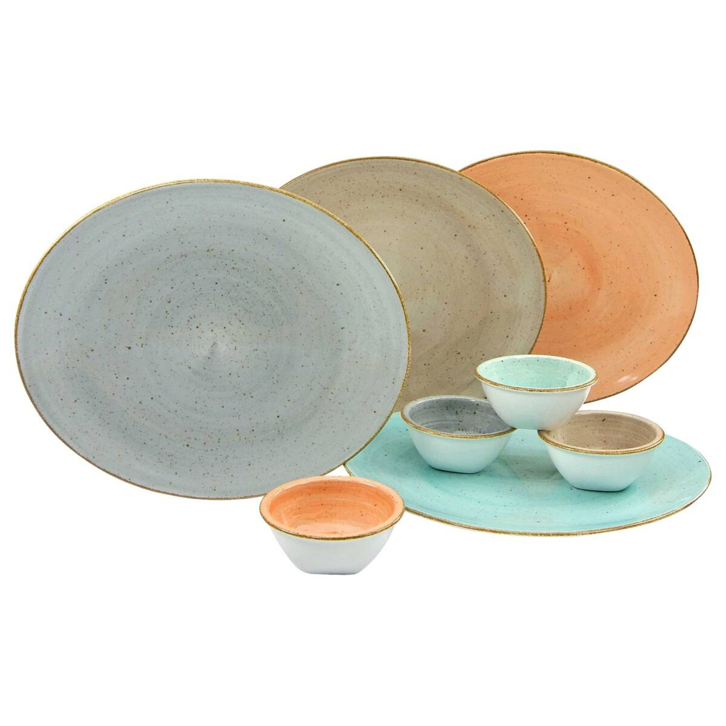 CreaTable Steak-Set Vintage Nature multicolor Porzellan