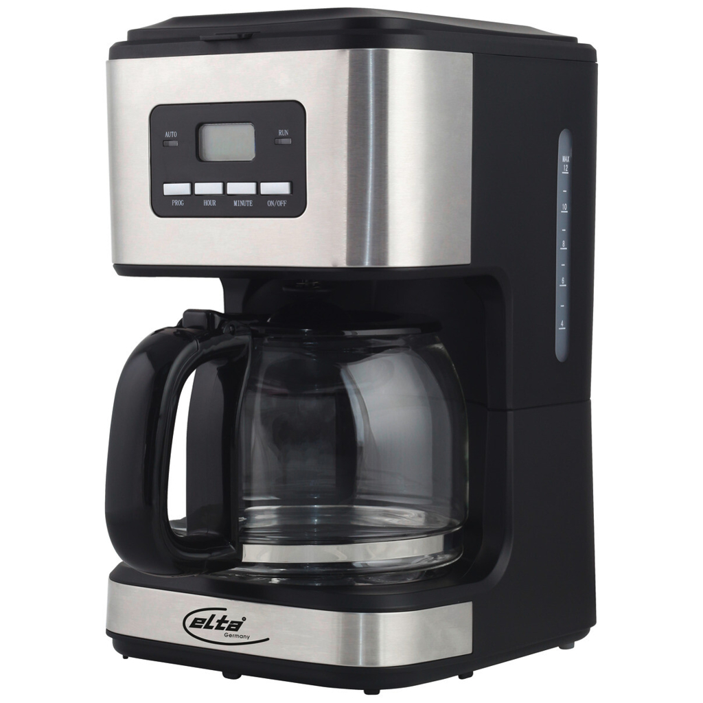 Elta Kaffeeautomat KM-900.15TS silber schwarz Metall Glas Kunststoff B/H/L: ca. 27x19x33 cm