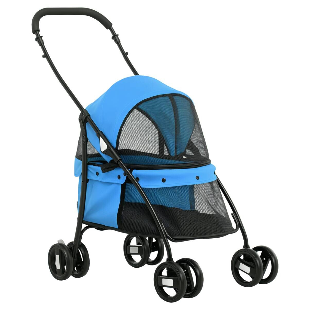 PawHut Hundebuggy blau Polyester-Mischgewebe B/H/L: ca. 47x97x82 cm