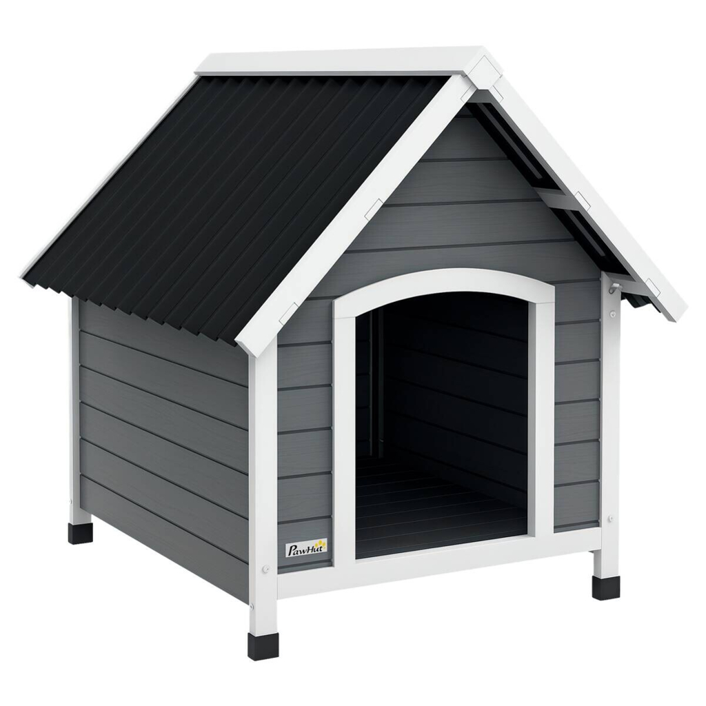 PawHut Hundehütte grau Kunststoff B/H/L: ca. 88x82x75 cm