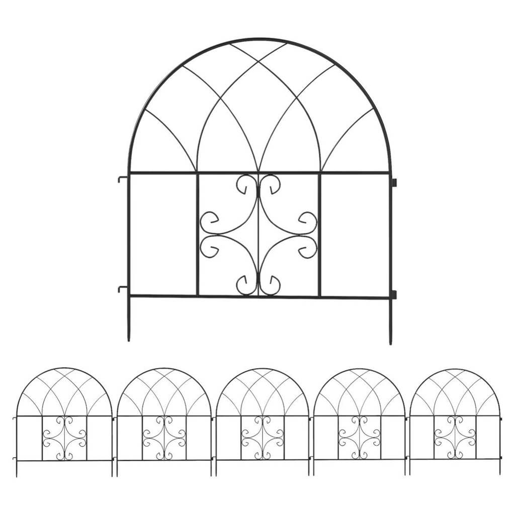 Outsunny Gartenzaun schwarz Stahl B/H/L: ca. 1x70x300 cm