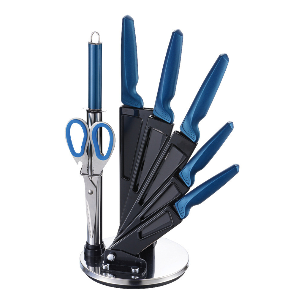 MICHELINO Messerset petrol Edelstahl 8 tlg.