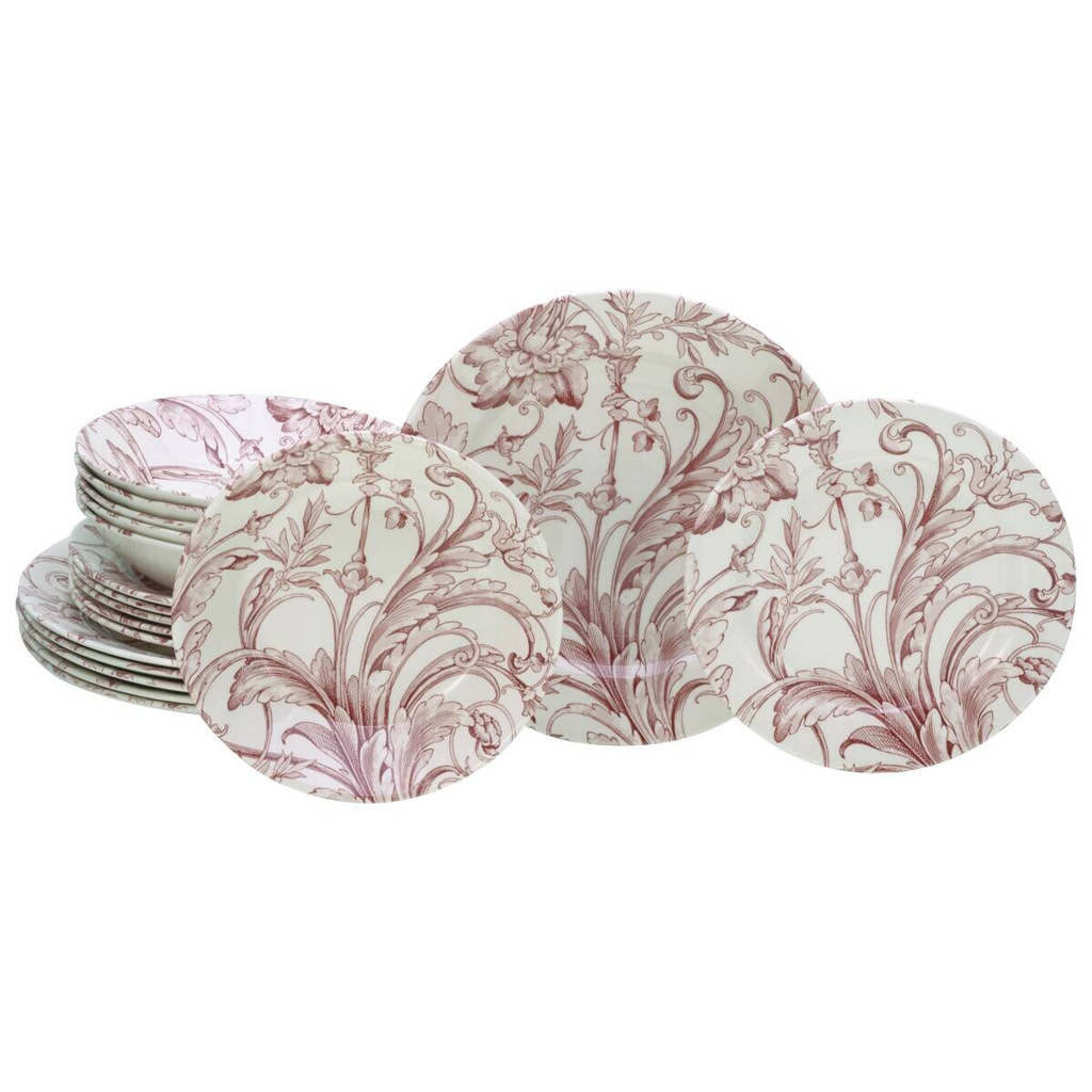 CreaTable Tafelservice Venecia rot Steingut 18 tlg.