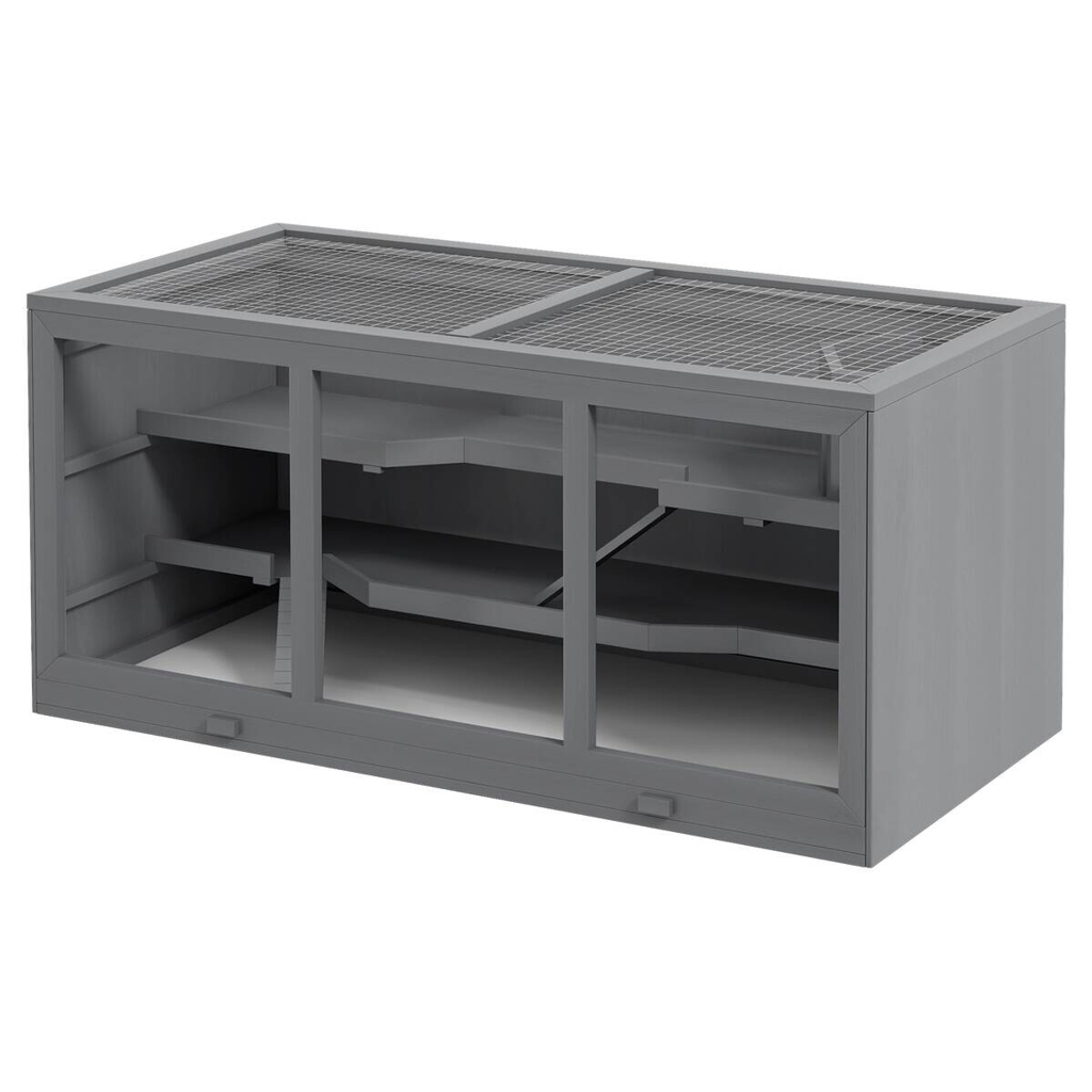 PawHut Hamsterkäfig grau Kunststoff B/H/L: ca. 57x55x115 cm