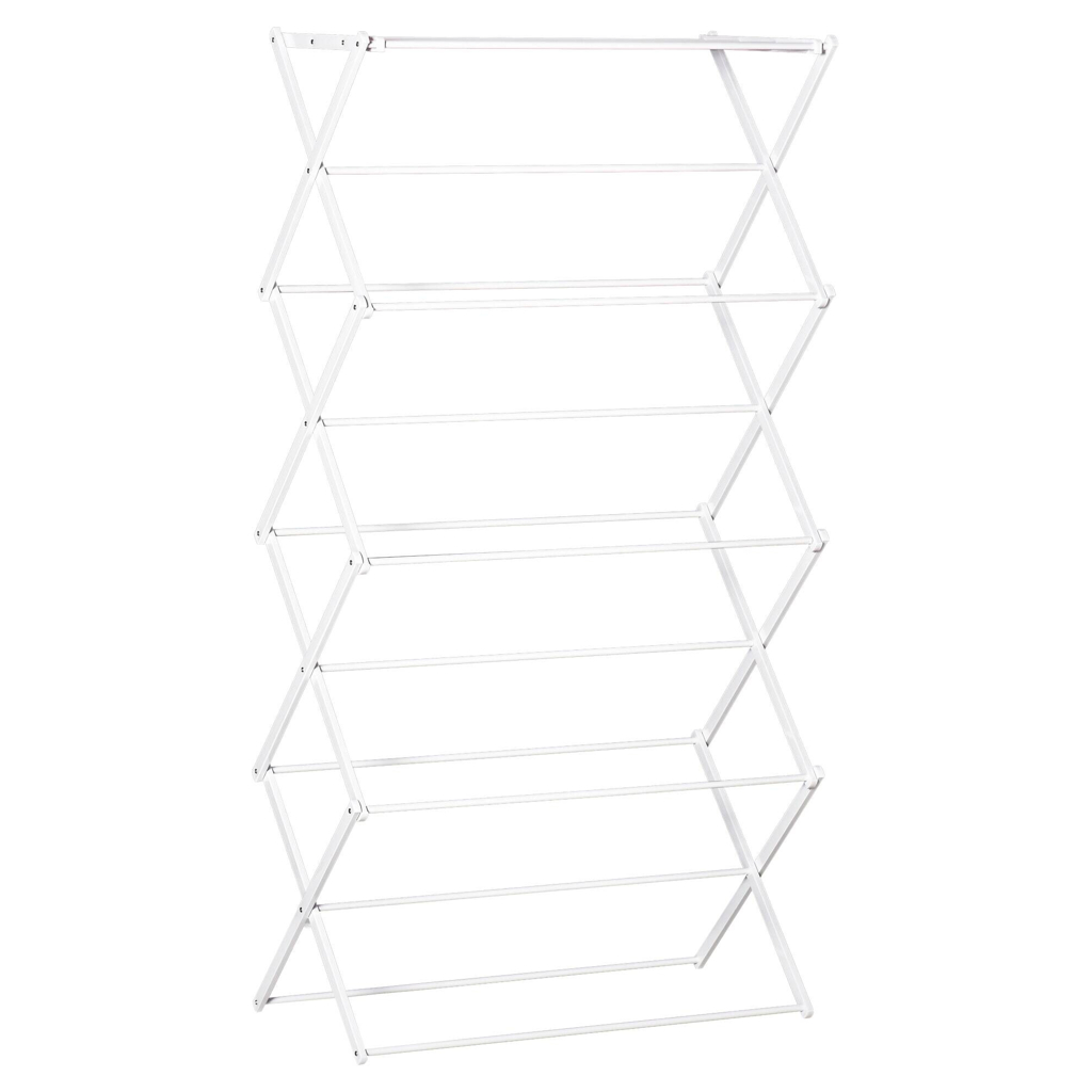 HOMCOM Wäscheständer weiß Kunststoff B/H/L: ca. 35x74x144 cm