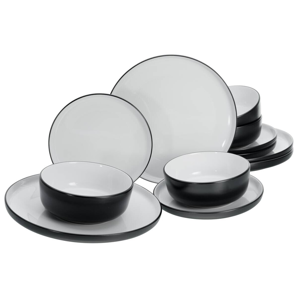 CreaTable Tafelservice Nordic weiß Steinzeug 12 tlg.