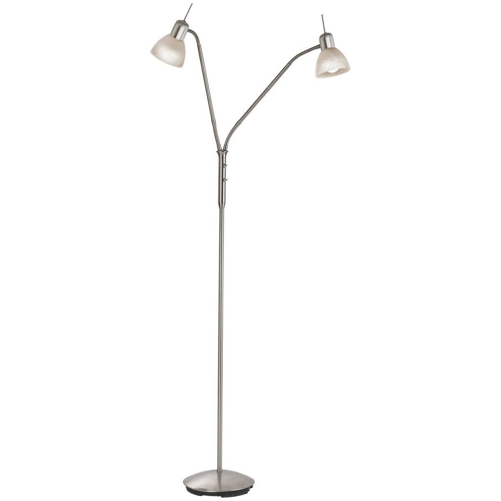 Nowa Stehlampe 41890201 weiß nickel matt Metall Glas H/D: ca. 145x45 cm E14 2 Brennstellen
