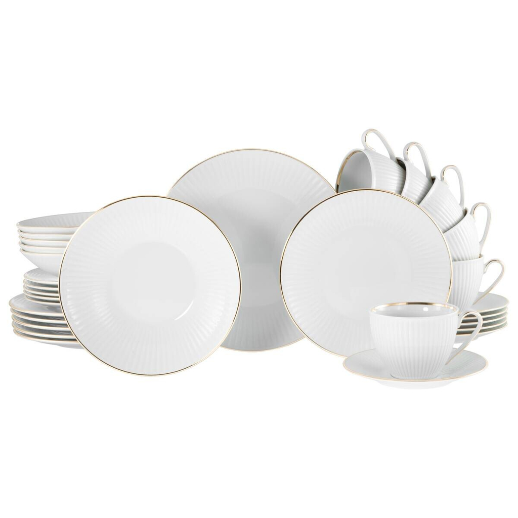 CreaTable Kombiservice Valencia gold Porzellan 30 tlg.