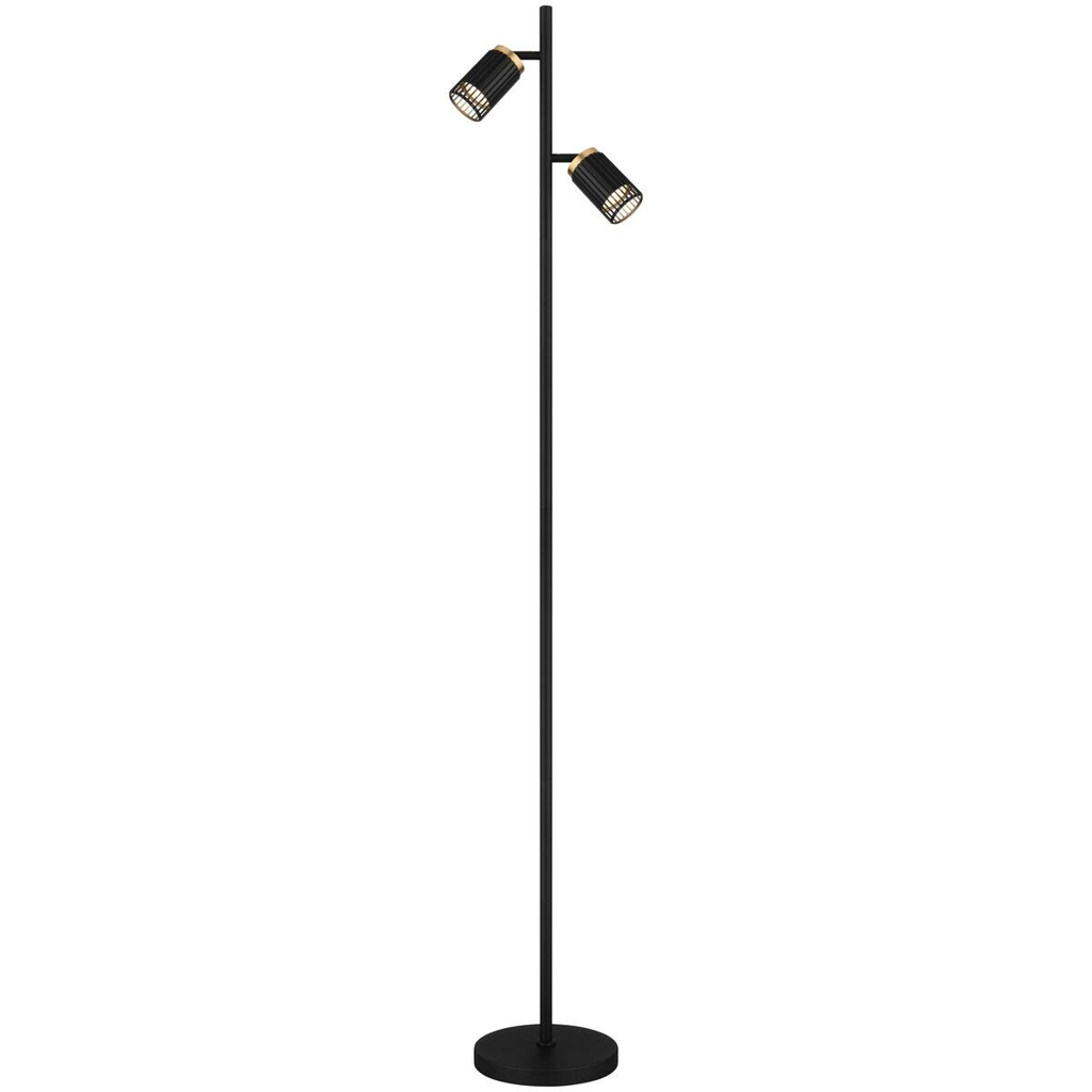 GLOBO Stehlampe mattschwarz Metall Aluminium B/H/T/L: ca. 22x158x27,5x27,5 cm GU10 2 Brennstellen