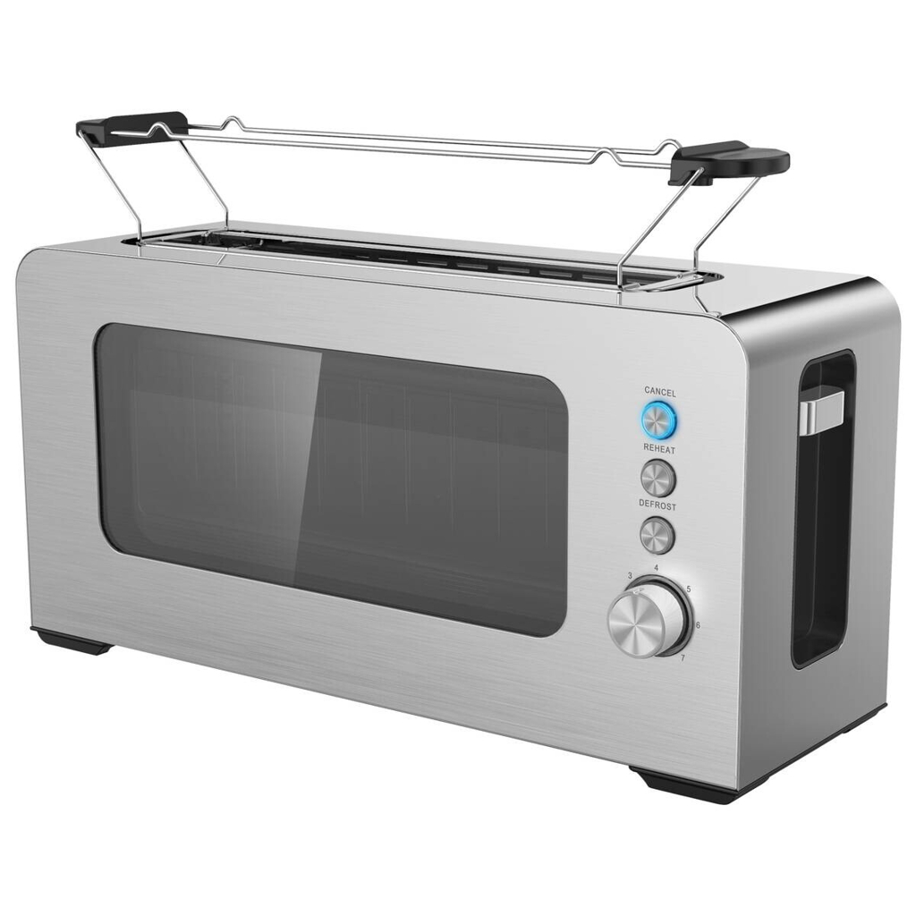 POCOline Toaster silber Edelstahl Kunststoff B/H/L: ca. 14,5x19,2x38,5 cm