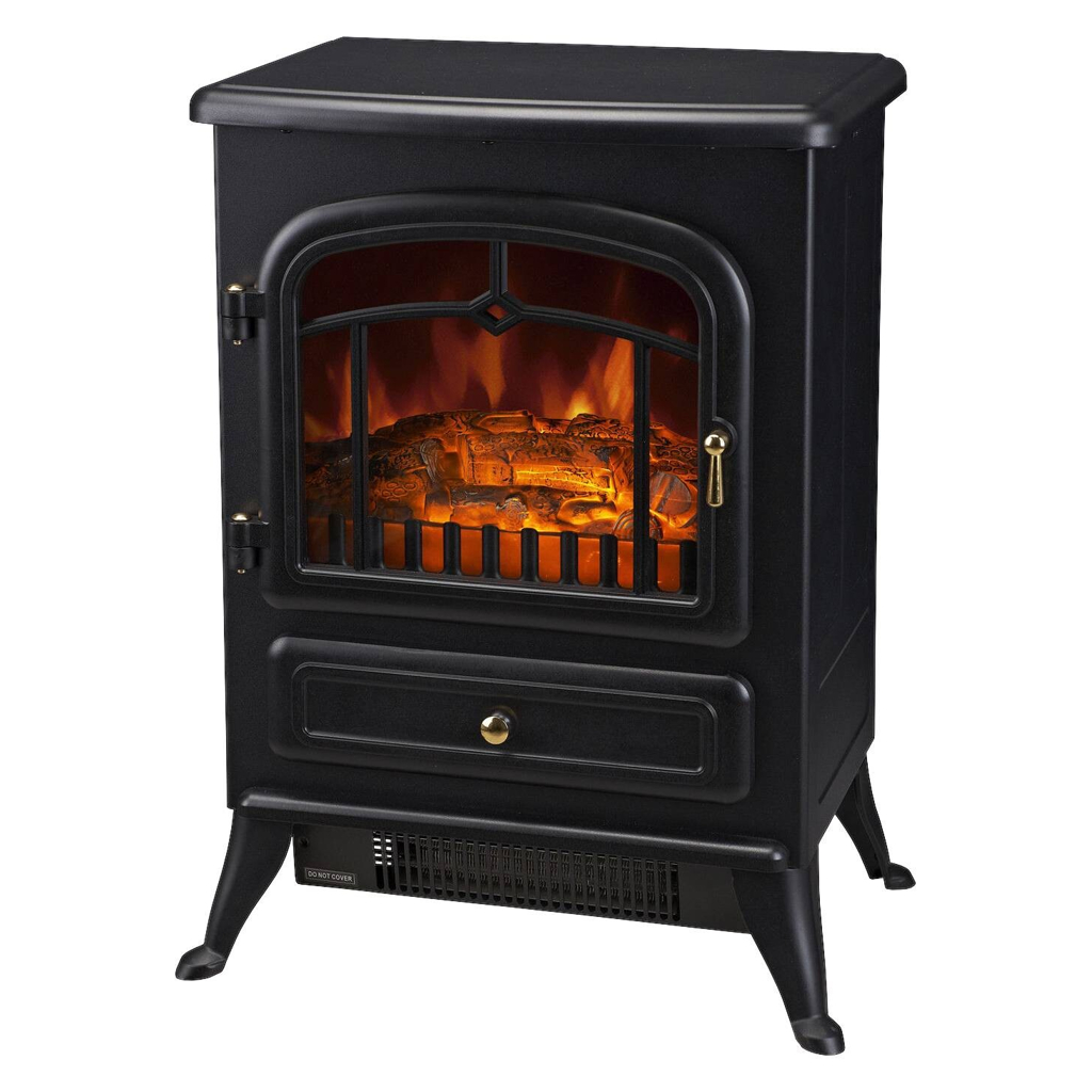 HOMCOM Elektrischer-Kamin MH820-039 schwarz Glas Metall B/H/T: ca. 42x55x28 cm ca. 1850 W
