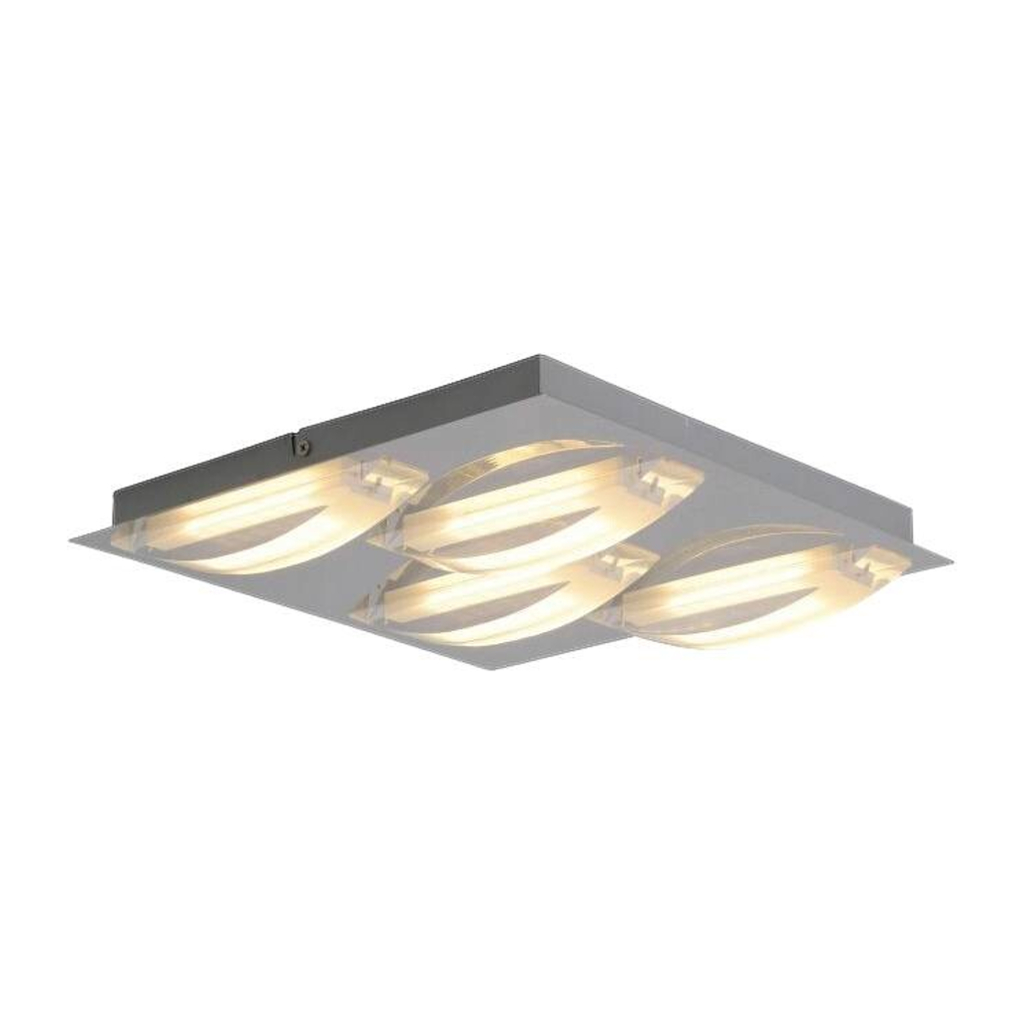 Näve Leuchten LED Deckenleuchte NV1236842 Chrom Metall Kunststoff B/H/T: ca. 30x3x30 cm null 4 Brennstellen