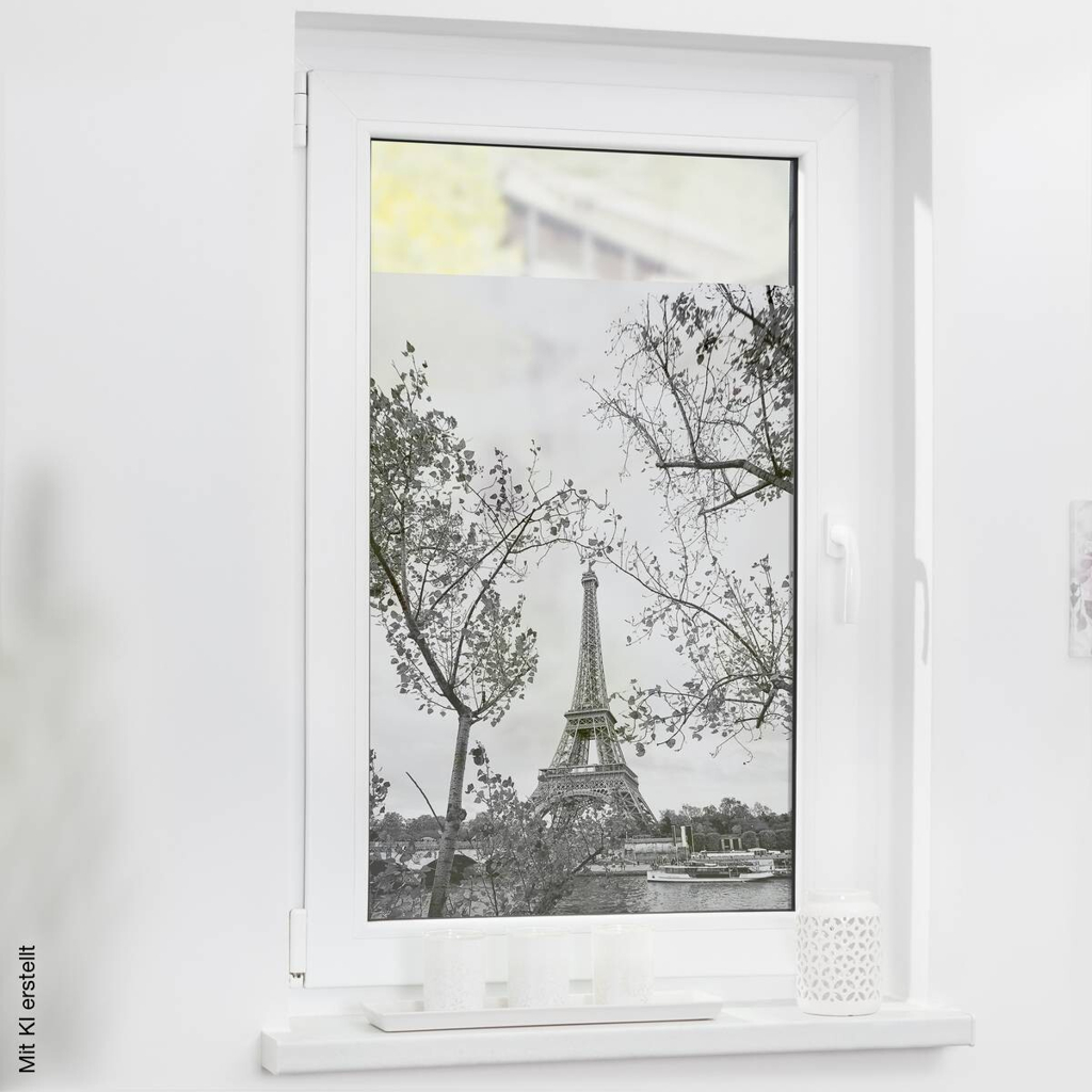 LICHTBLICK Fensterfolie Paris Paris Paris schwarz weiß B/L: ca. 100x180 cm