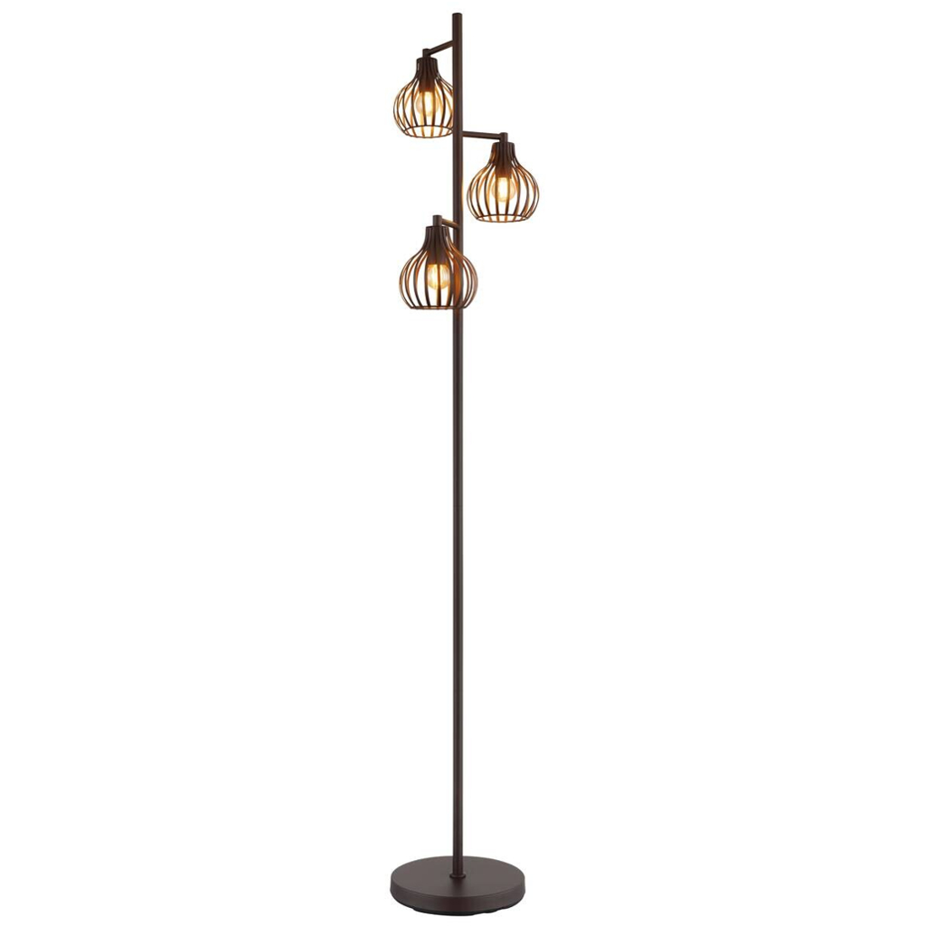 GLOBO Stehlampe rostfarbig Metall H/D: ca. 161x31 cm E14 3 Brennstellen